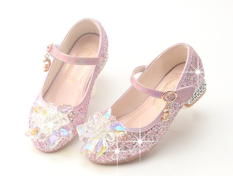 Girls Crystal Heel Shoes