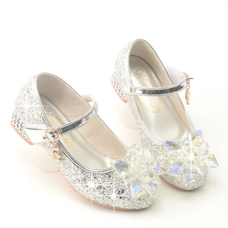 Girls Crystal Heel Shoes