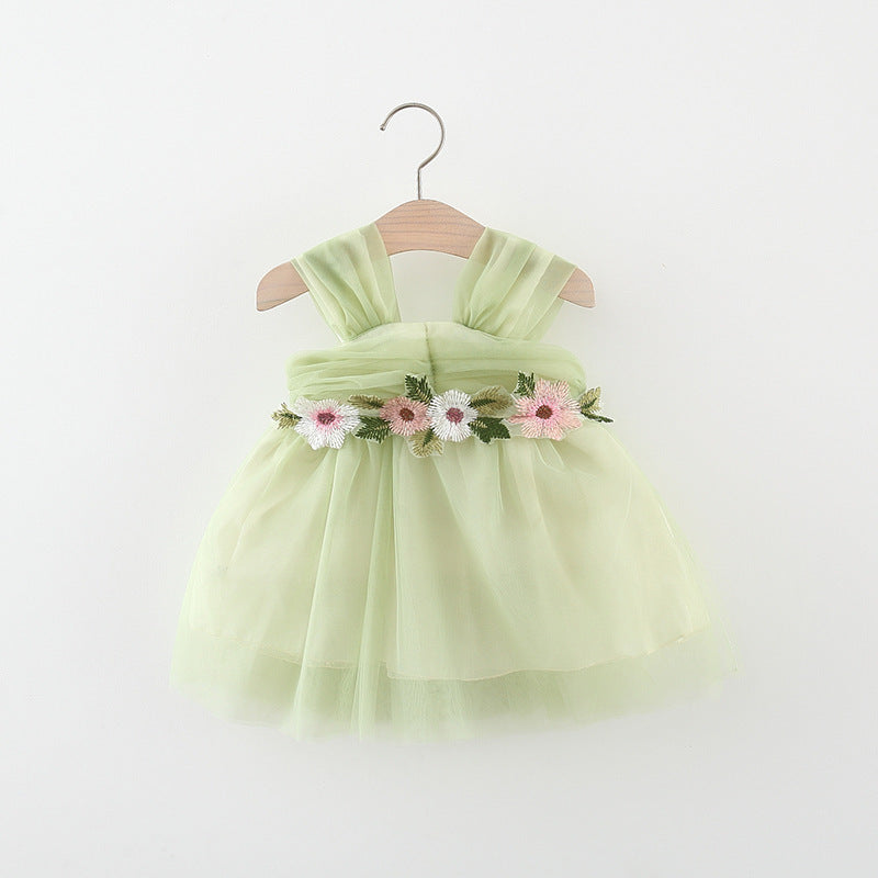 Green Baby Floral Tulle Dress