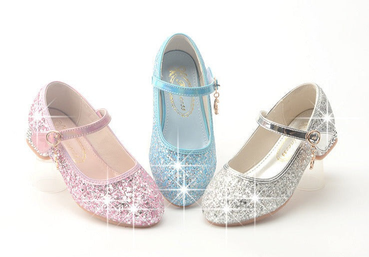 Girls Sequins Heel Shoes