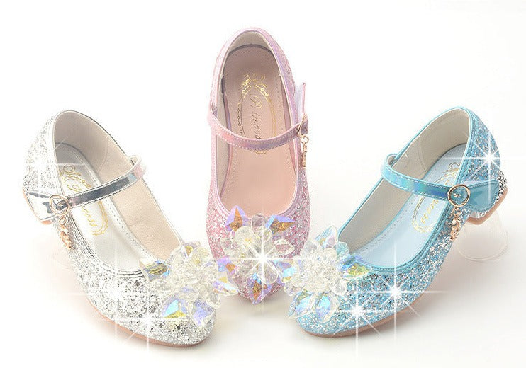 Girls Crystal Heel Shoes