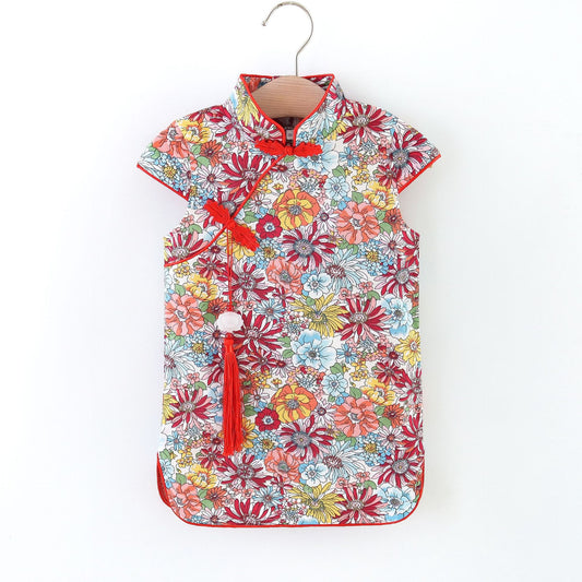 Flower Cotton Baby Cheongsam