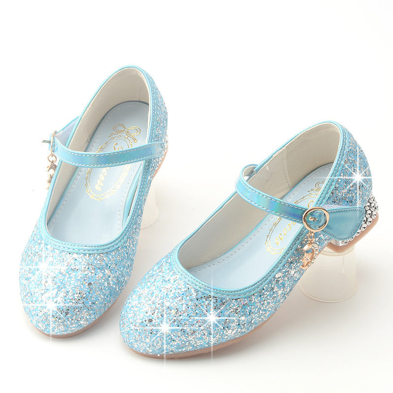 Girls Sequins Heel Shoes