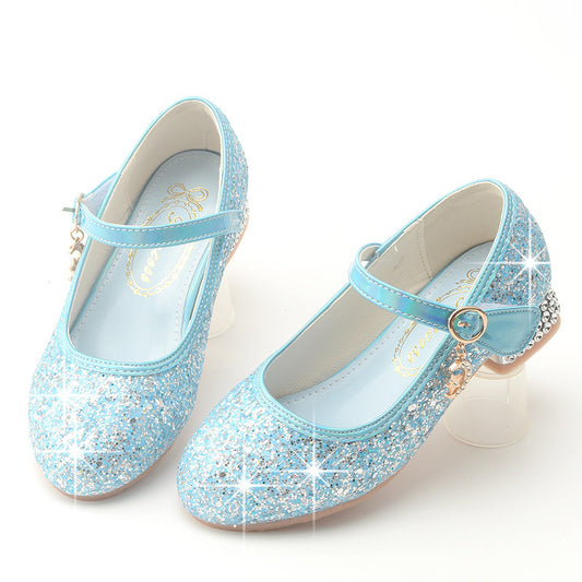 Girls Sequins Heel Shoes