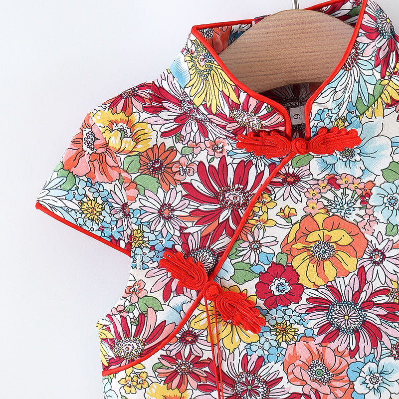 Flower Cotton Baby Cheongsam