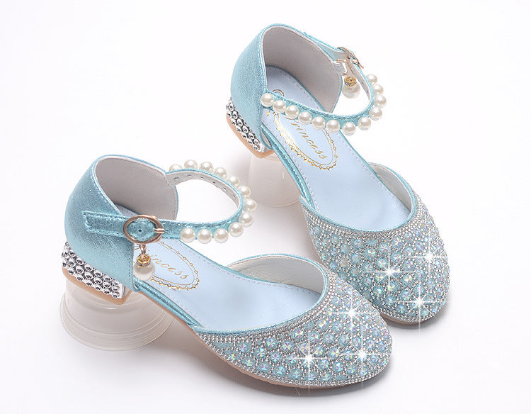 Crystal Girls Heel Shoes