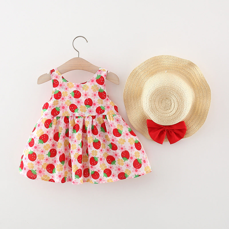 Baby Strawberry Dress with Hat