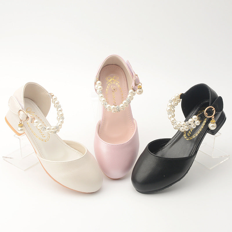 Girls Pearl Heel Shoes