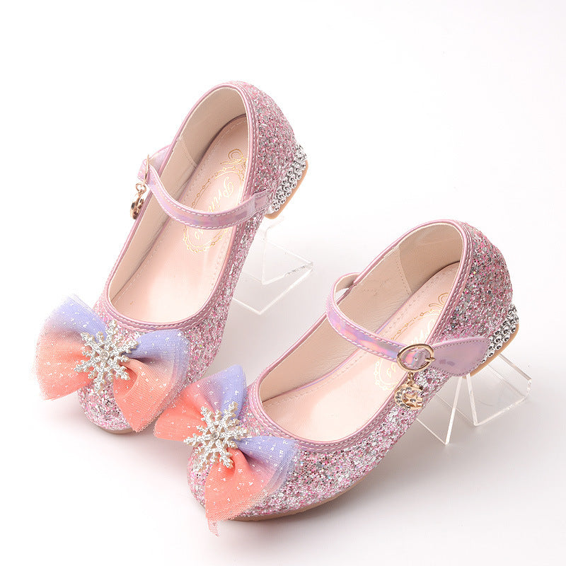 Girls Snowflake Heel Shoes