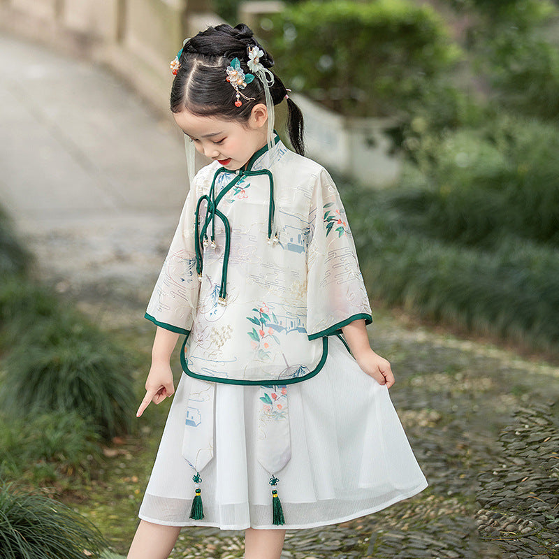 Green Chinese Traditional Hanfu Suit