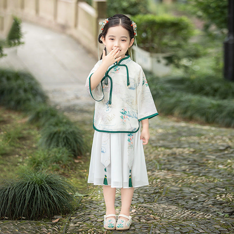 Green Chinese Traditional Hanfu Suit