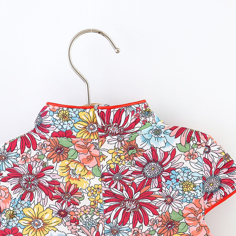 Flower Cotton Baby Cheongsam