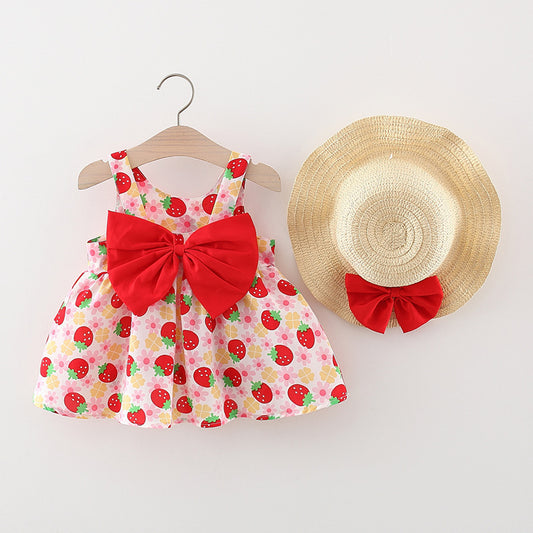 Baby Strawberry Dress with Hat