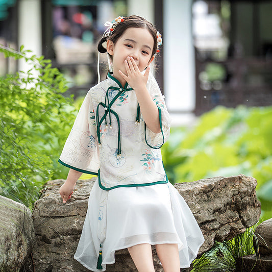 Green Chinese Traditional Hanfu Suit