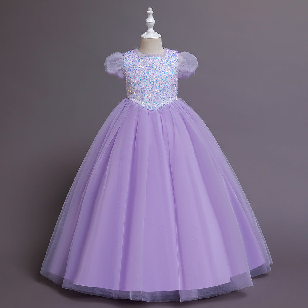 Sequins Tulle Flower Girl Dress