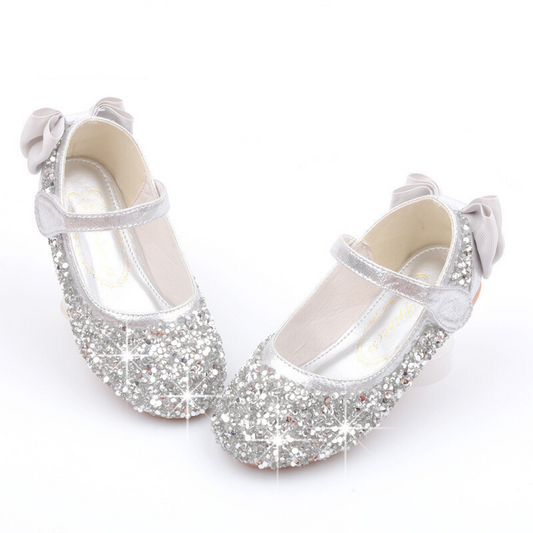 Sequins Girls Bow Flat Shoes