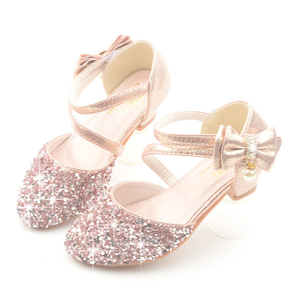 Girls Sequin Heel Shoes