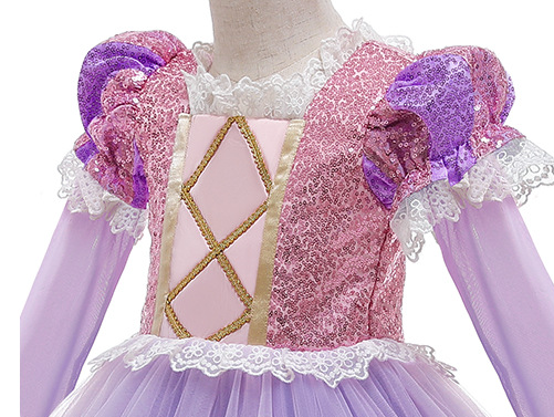 Sequins Disney Princess Rapunzel Costume in Tangled