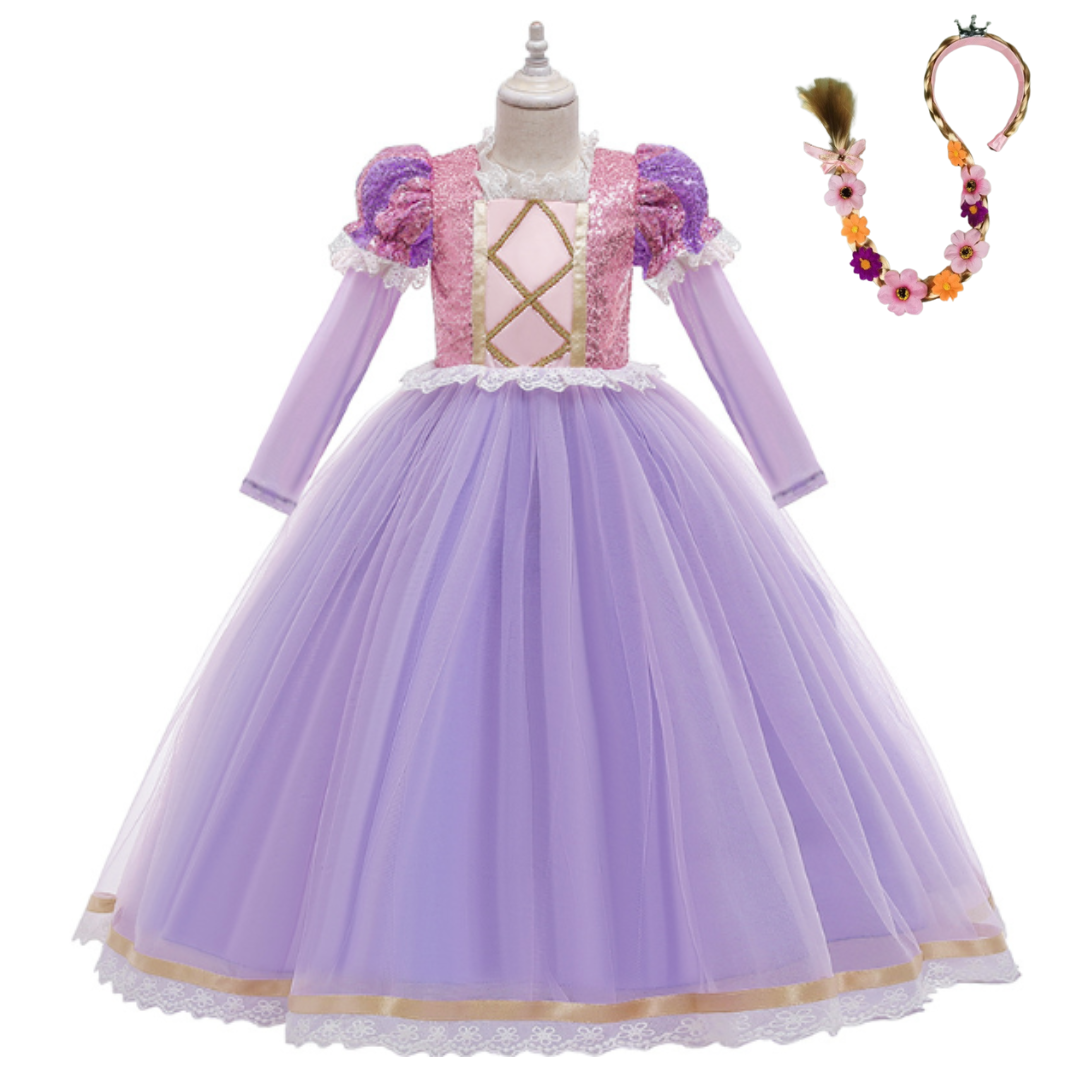 Sequins Disney Princess Rapunzel Costume in Tangled