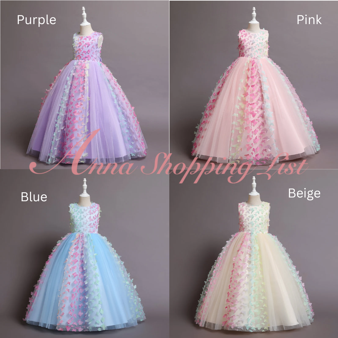 Flower Girl Dress (3D Butterfly)