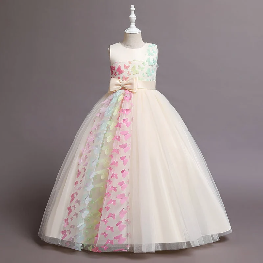 Butterfly Flower Girl Dress with Bow