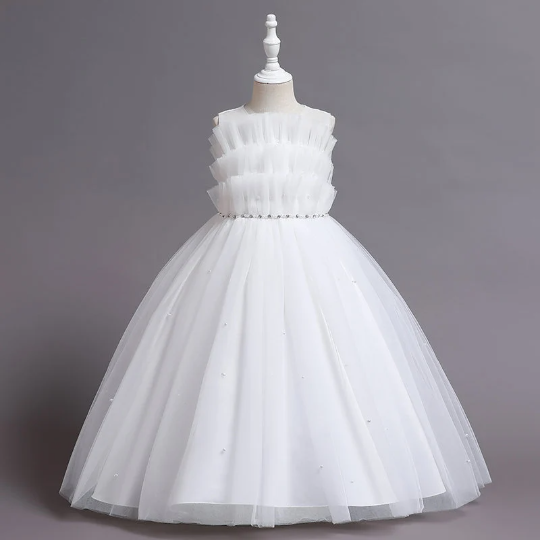 Ruffle Tulle Flower Girl Dress