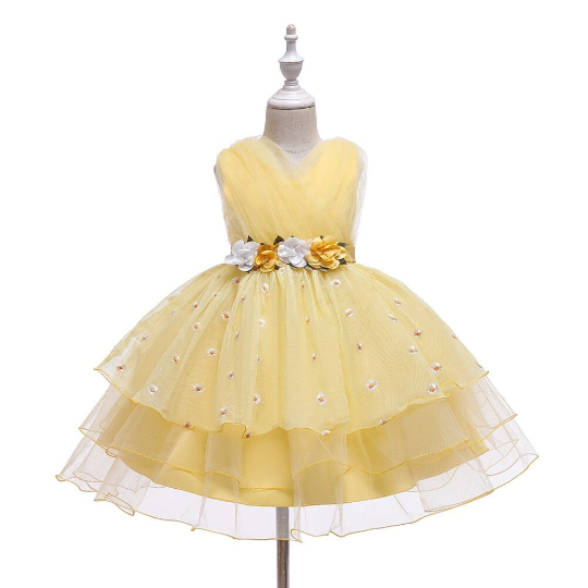 Yellow Flower Girl Dress