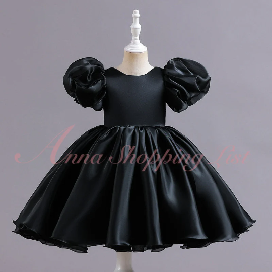 Puff Sleeve Flower Girl Dress