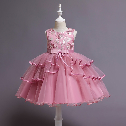 Ruffle Tulle Flower Girl Dress