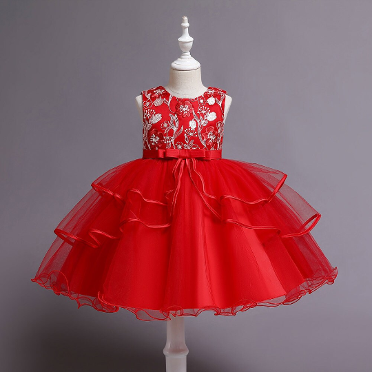 Ruffle Tulle Flower Girl Dress