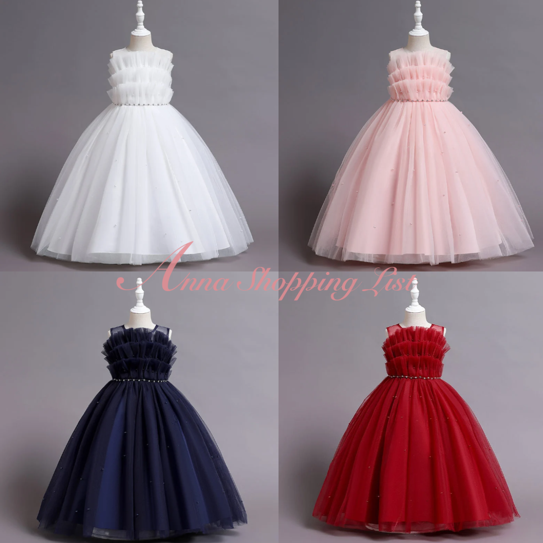 Ruffle Tulle Flower Girl Dress