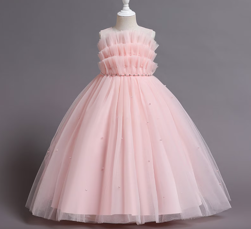 Ruffle Tulle Flower Girl Dress